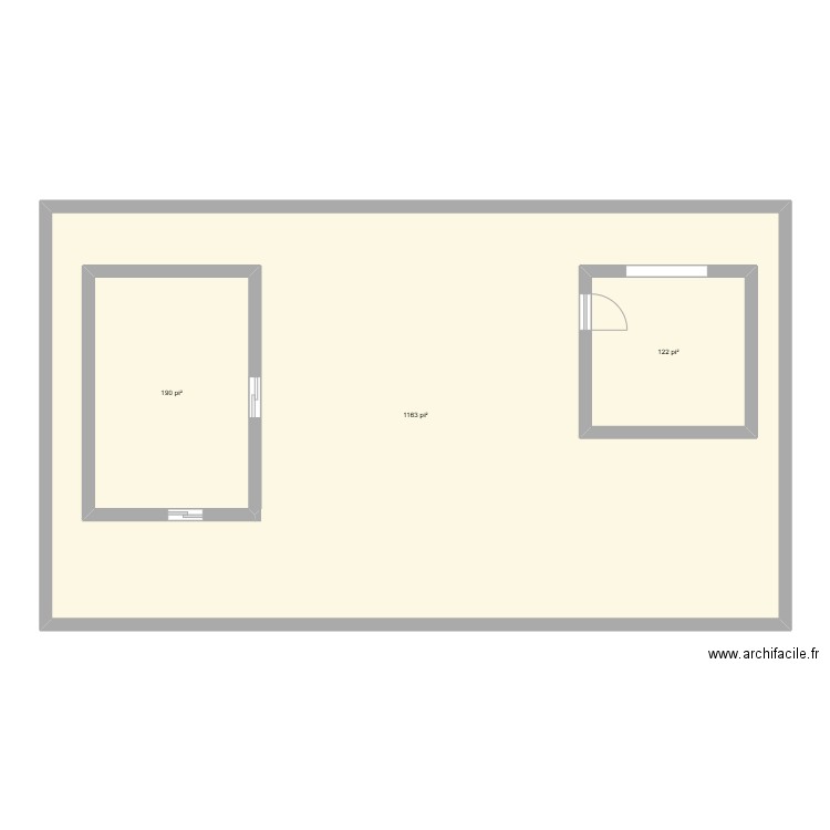terrain. Plan de 3 pièces et 174 m2