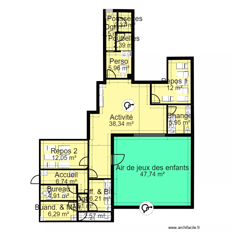 93 Aubervilliers Motte Projet JORDAN V JR1 ArL3. Plan de 