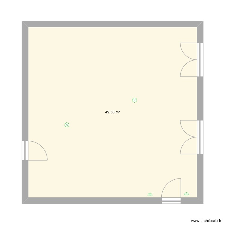 living. Plan de 1 pièce et 50 m2