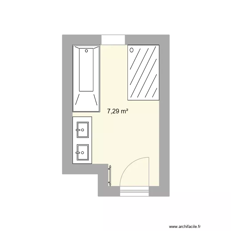SDB maison 3. Plan de 1 Pièce et 7 m² SDB maison 3. Plan de 1 Pièce et 7 m²
