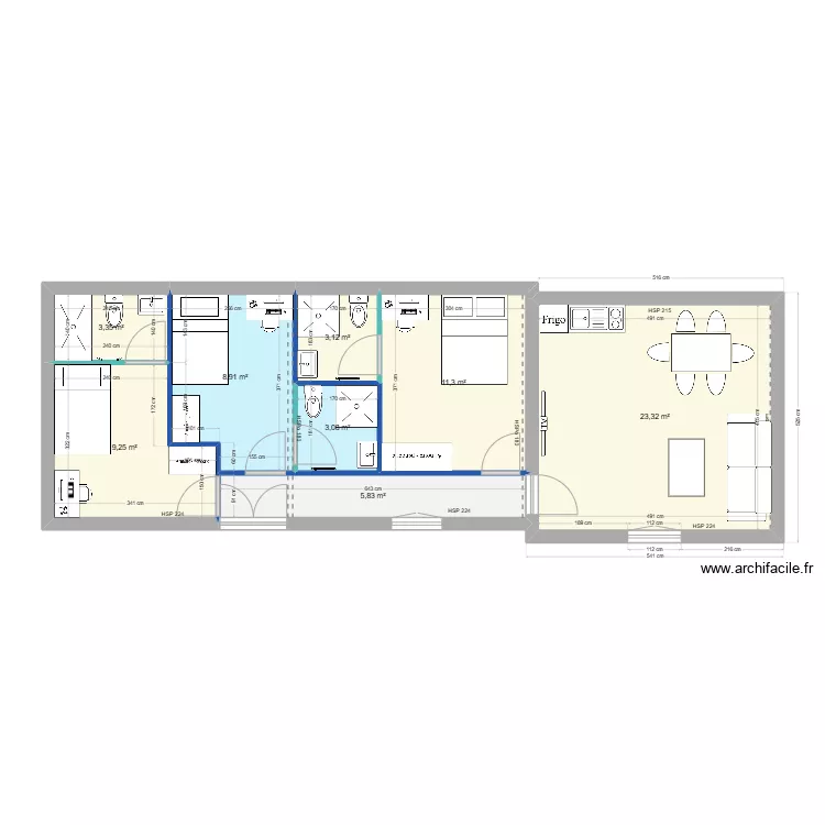 CARLTON Studio Personnel - am&eacute;nagement. Plan de 