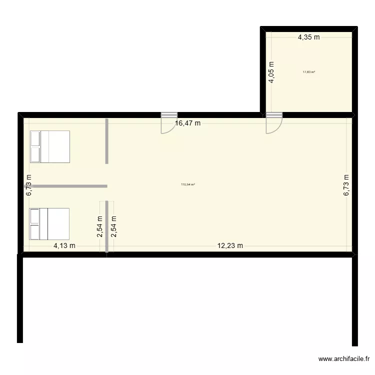 luquet grange sechoir. Plan de 2  et 128 m²