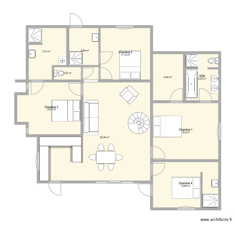 Pereybere - APS2. Plan de 10 pièces et 116 m2