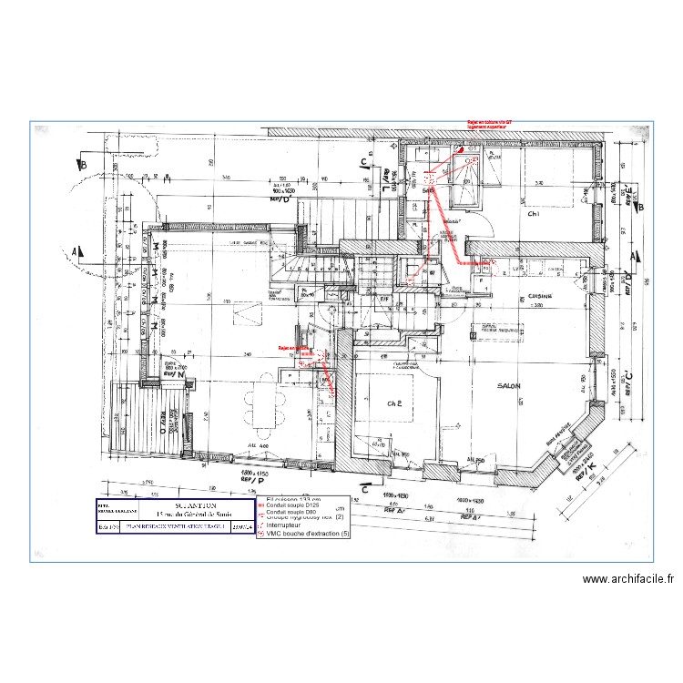 PLAN VMC ETAGE 1 ind C. Plan de 0 pièce et 0 m2