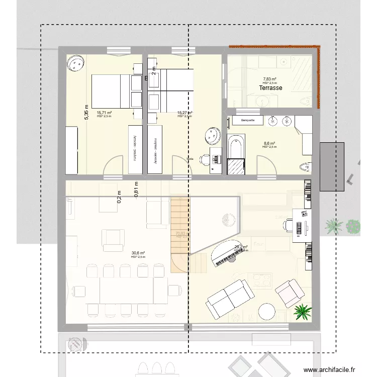 Cerisier 2.2. Plan de 17  et 377 m²