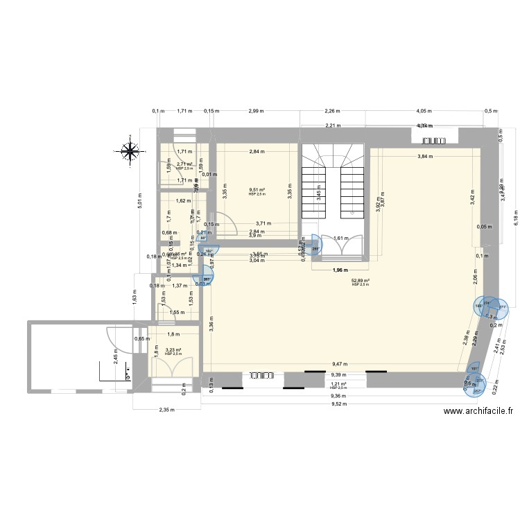 St Pau actuel V2. Plan de 6 pièces et 76 m2