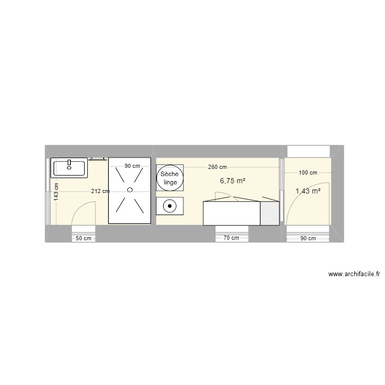 Douche Buanderie Entrée. Plan de 0 pièce et 0 m2