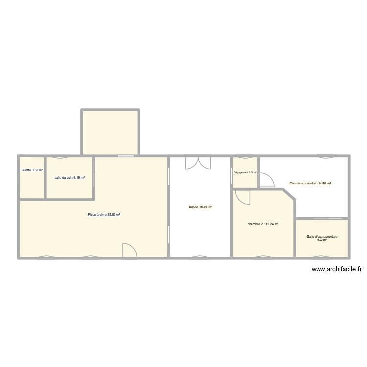 Longère. Plan de 0 pièce et 0 m2 Longère. Plan de 0 pièce et 0 m2