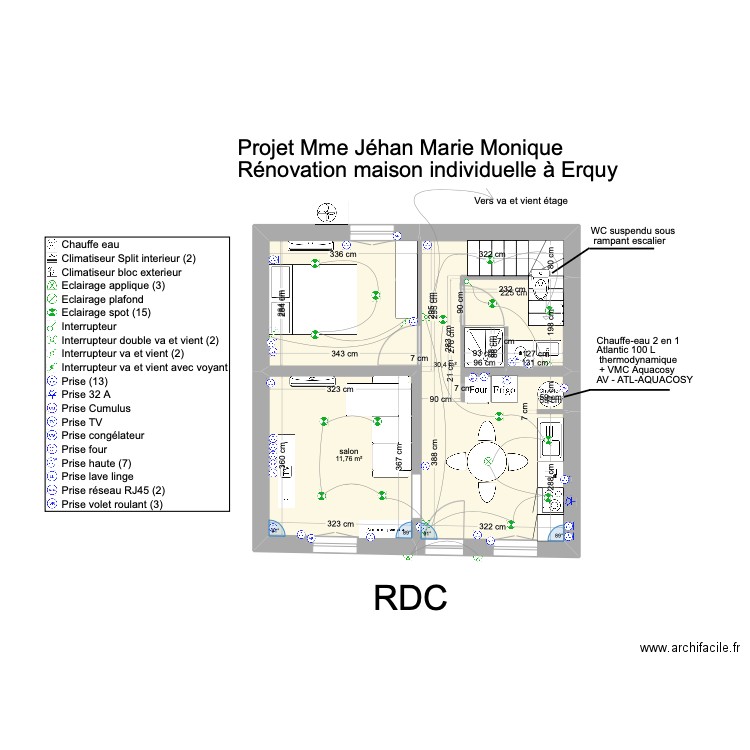 erquy. Plan de 2 pièces et 42 m2
