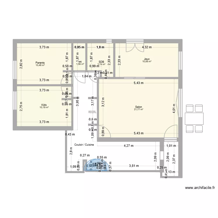 Bussy Plan + cotations murs. Plan de 7 et 81 m² Bussy Plan + cotations murs. Plan de 7 et 81 m²