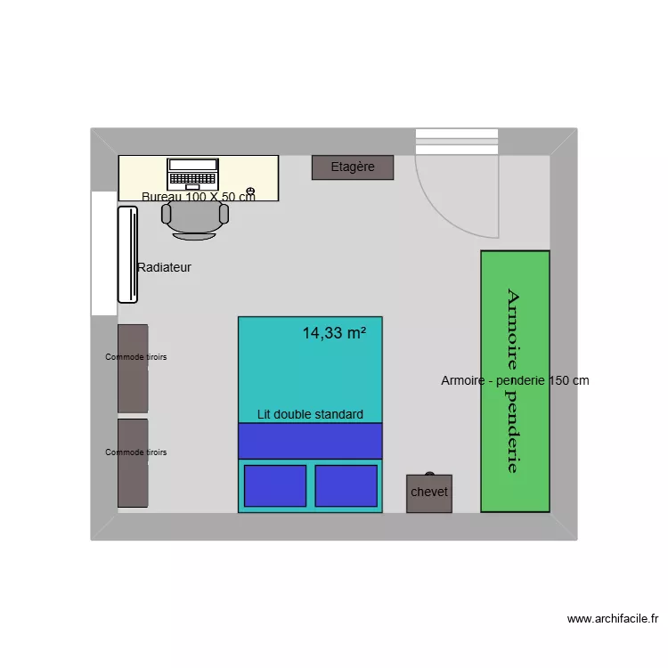 Chambre Ssols. Plan de 1 et 14 m² Chambre Ssols. Plan de 1 et 14 m²