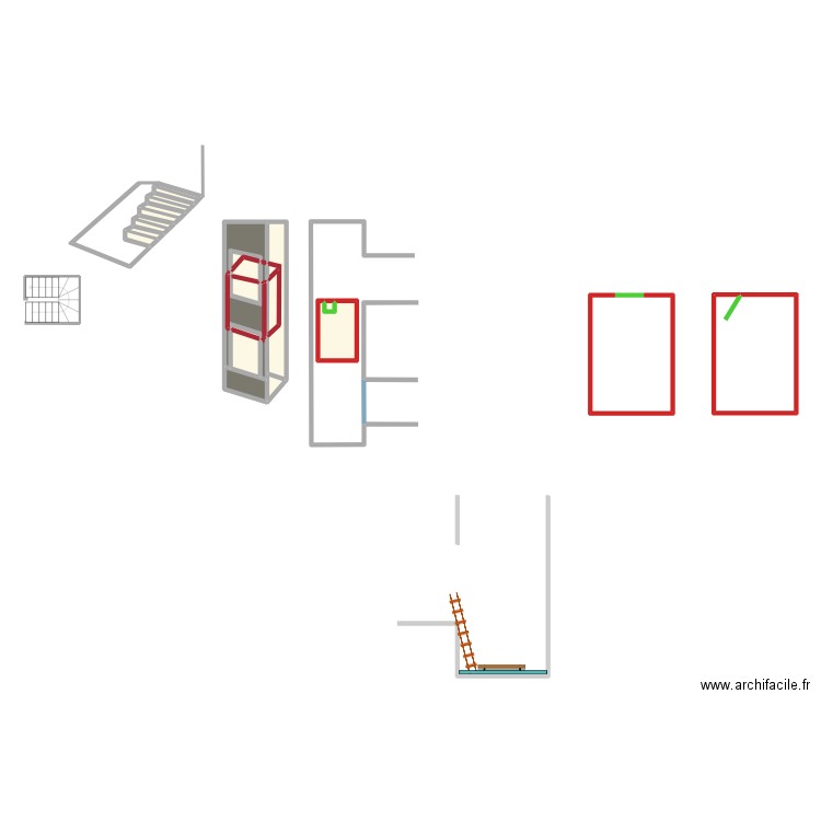 accident fronton. Plan de 23 pièces et 15 m2