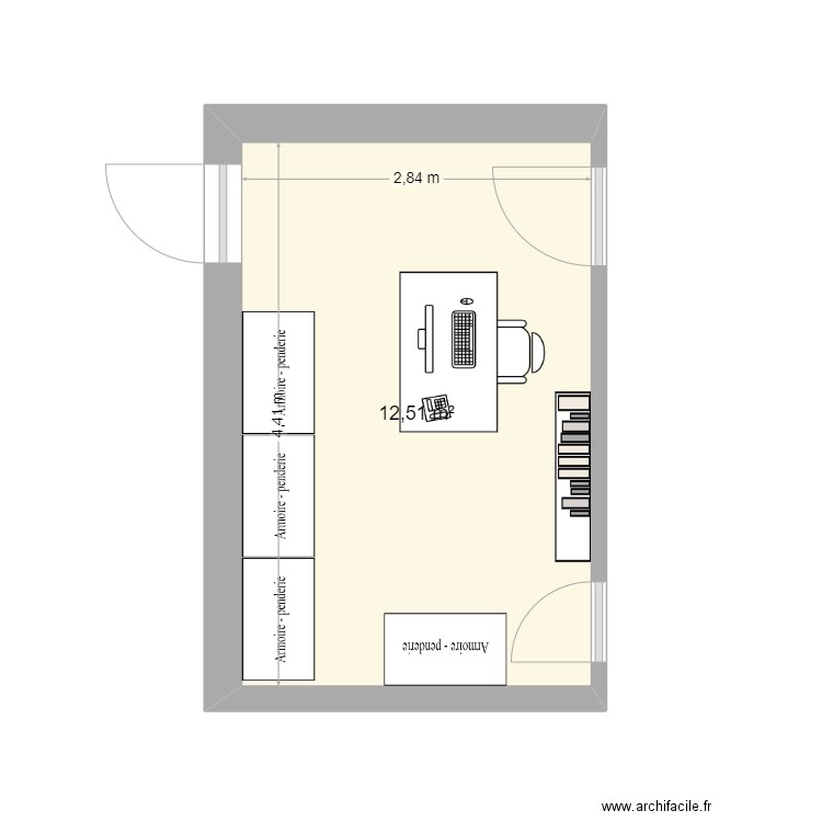Washington dressing 3. Plan de 1 pièce et 13 m2