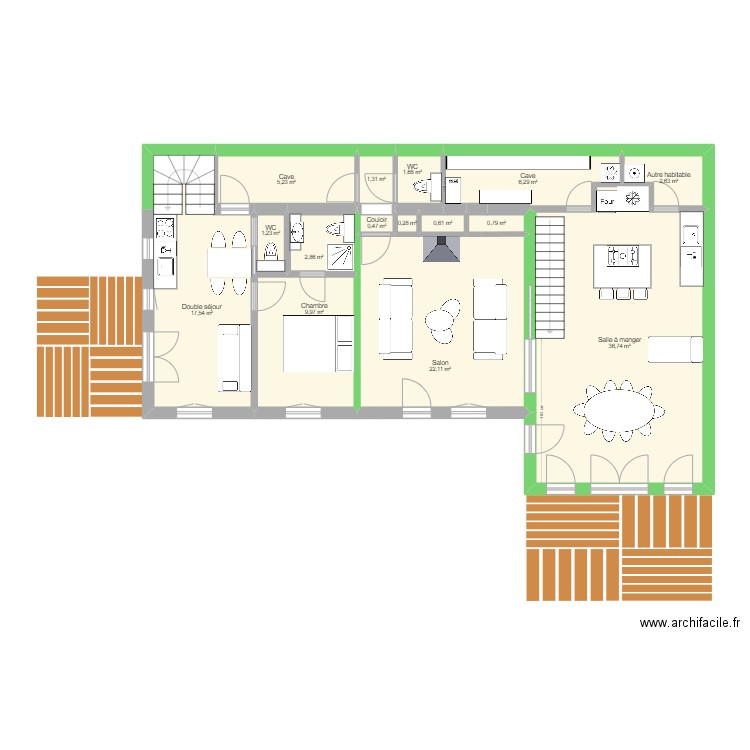 MaisonHermival. Plan de 31 pièces et 217 m2