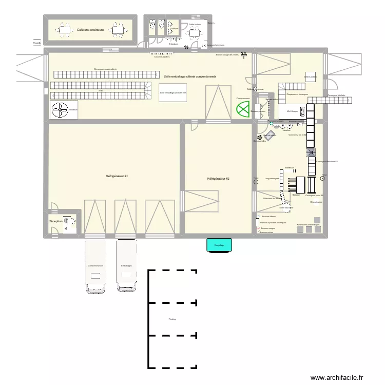Salle 201 compl&egrave;te 2026. Plan de 10  et 174 m²