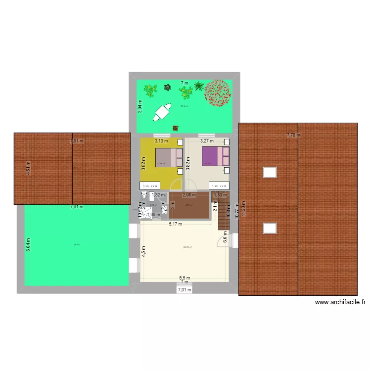 grange 3 &eacute;tage. Plan de 11  et 262 m²