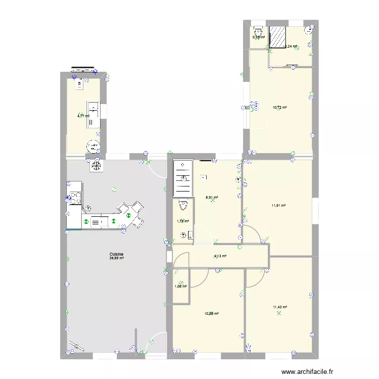 cogn5. Plan de 12  et 105 m²
