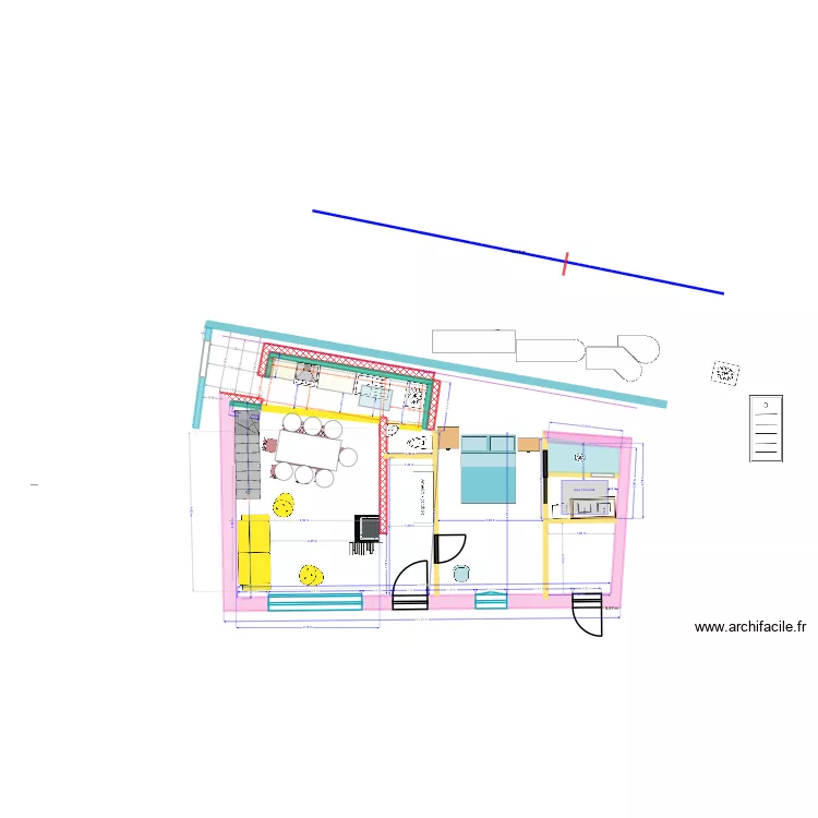 Port-Blanc 21.04.26 cuisine/salon. Plan de 