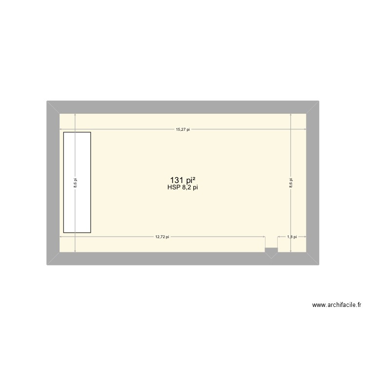Plan espace entreposage extérieur. Plan de 1 pièce et 12 m2