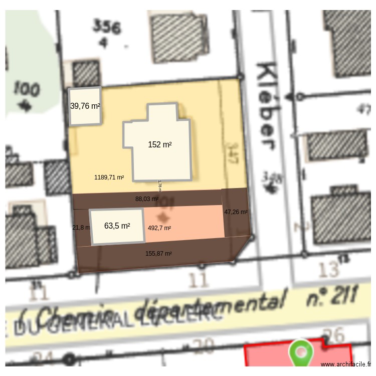 eschau. Plan de 3 pièces et 255 m2