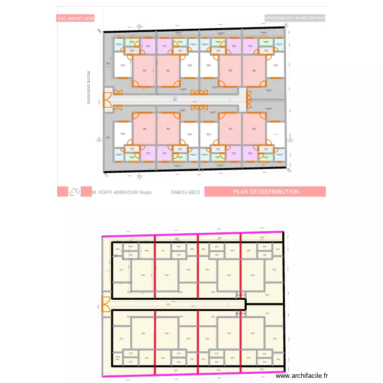 Plan EECI DABOU V2. Plan de 132 pièces et 1118 m²