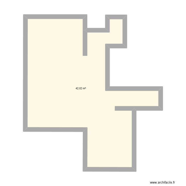 FErrette. Plan de 1 pièce et 42 m2