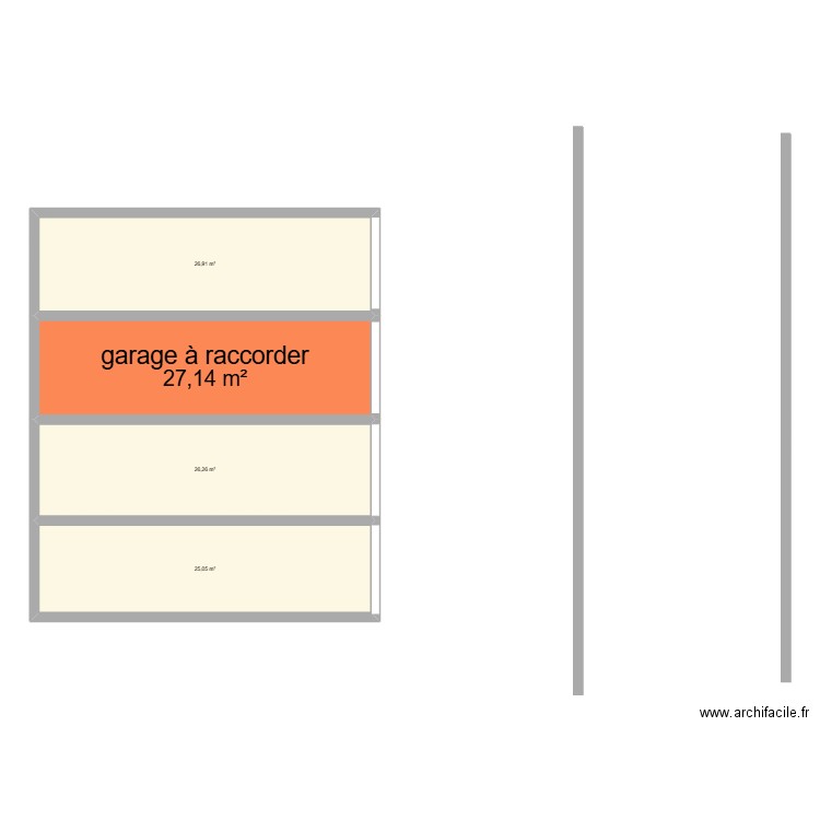 garage. Plan de 4 pièces et 105 m2