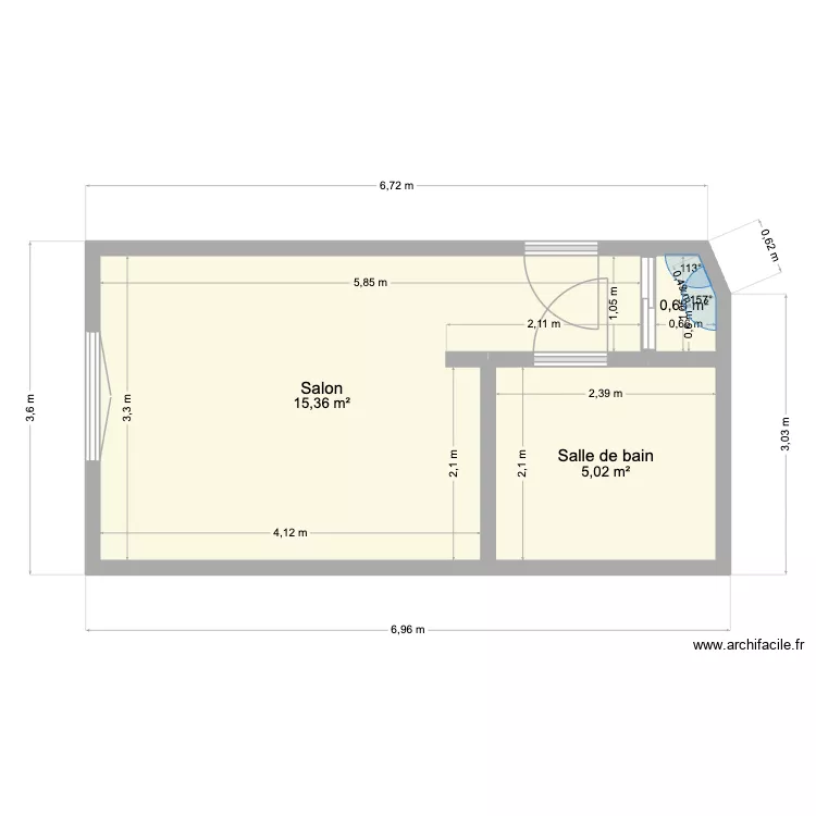 Marco 17eme. Plan de 3  et 21 m²