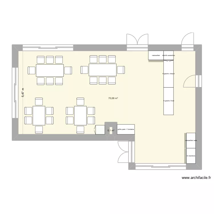 refect. Plan de 2 Pièces et 71 m² refect. Plan de 2 Pièces et 71 m²