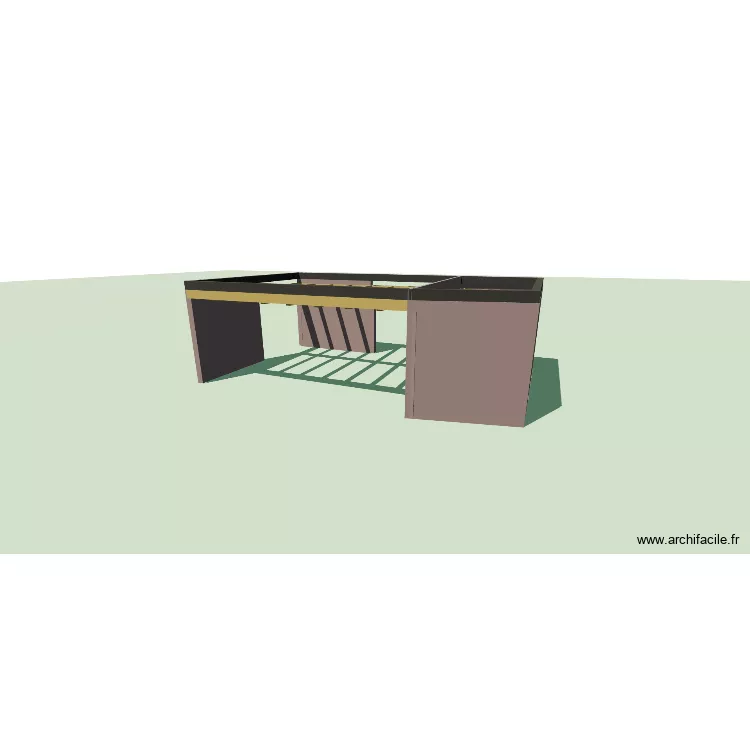 carport. Plan de 1  et 9 m²