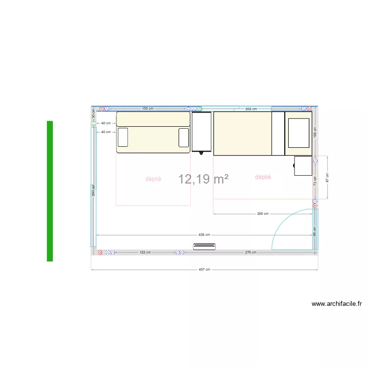 chambre verte déplié n°2. Plan de chambre verte déplié n°2. Plan de