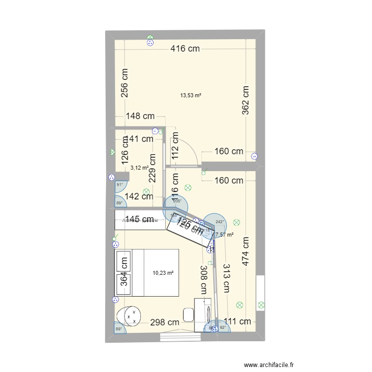 etage. Plan de 0 pièce et 0 m2