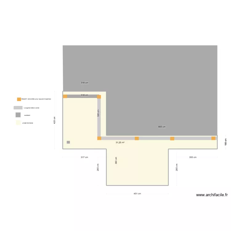 Terrasse TASTARD. Plan de 