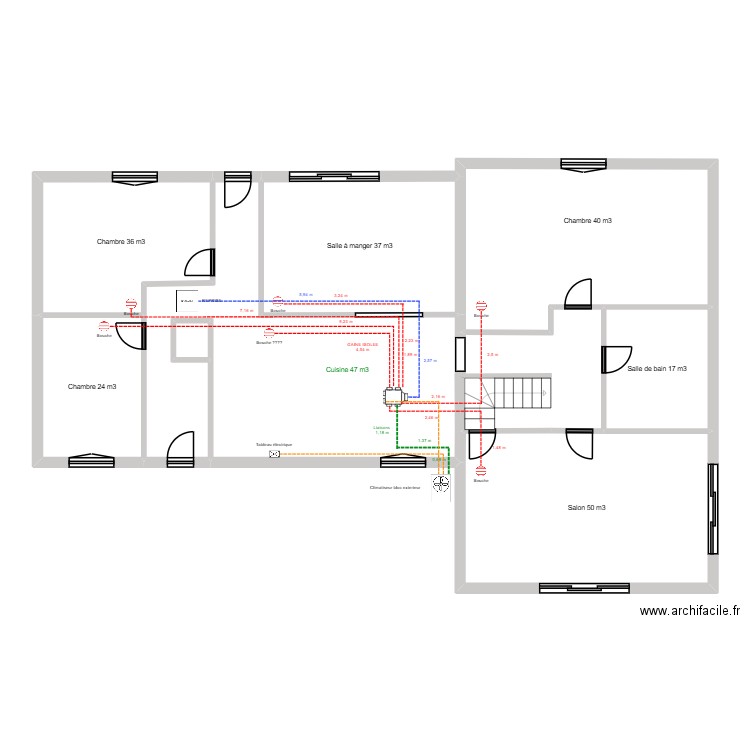 Lopes. Plan de 8 pièces et 151 m2