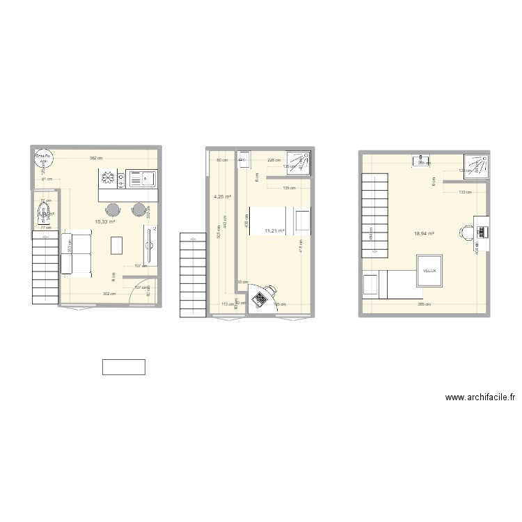 studio. Plan de 0 pièce et 0 m2