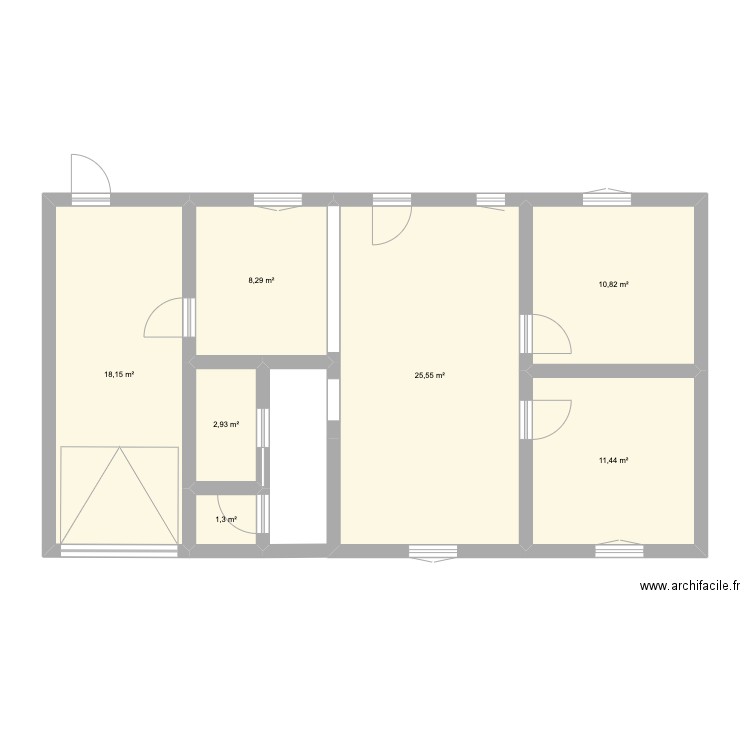 papus. Plan de 7 pièces et 78 m2
