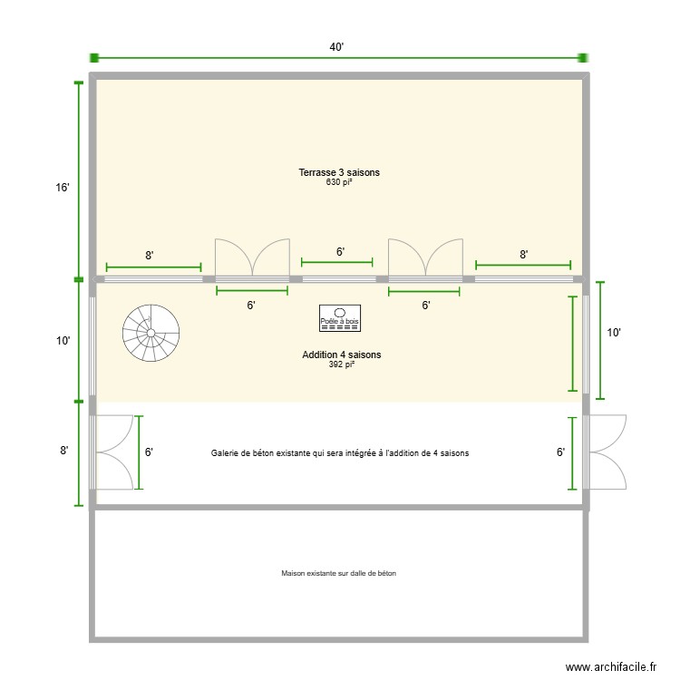 Plan pour toit hybride. Plan de 3 pièces et 150 m2