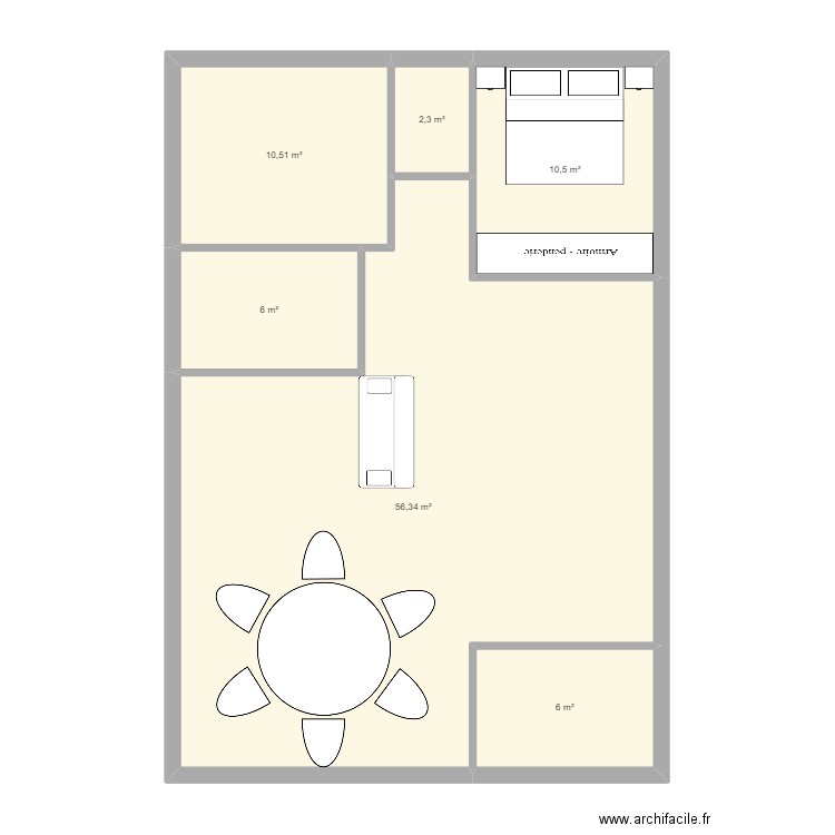 test3. Plan de 6 pièces et 92 m2