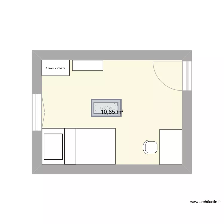 ch A. Plan de 1 pièce et 11 m²