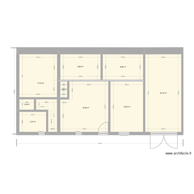 ESTANG 1. Plan de 9 pièces et 100 m2