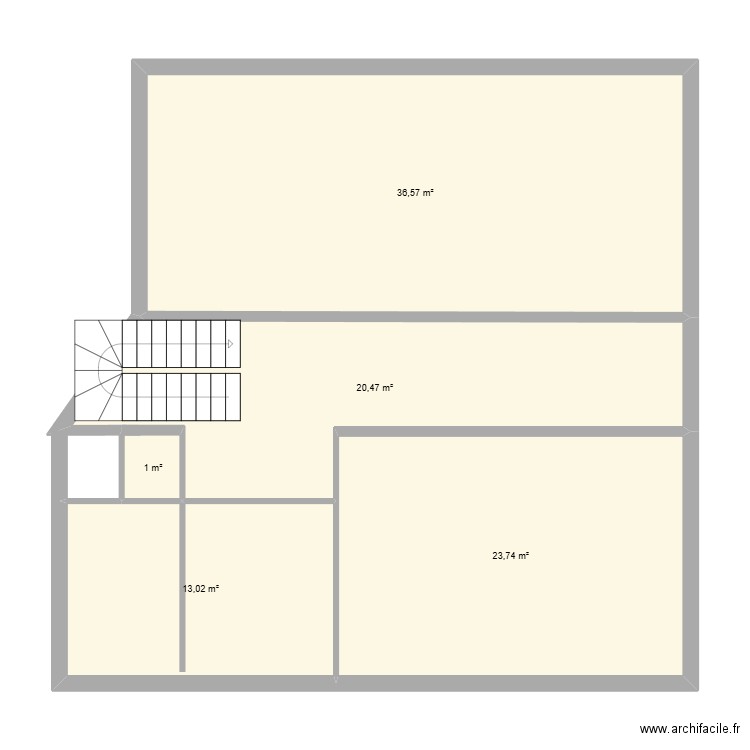 Huez RDC. Plan de 5 pièces et 95 m2