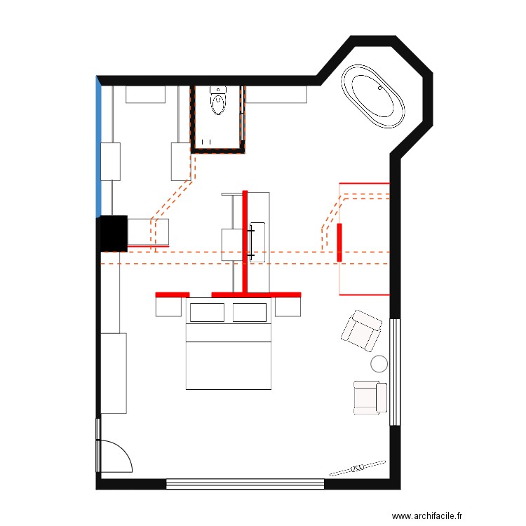Trudel suite1. Plan de 2 pièces et 68 m2