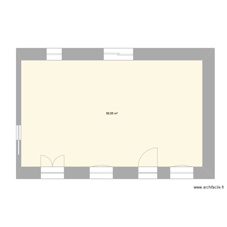 VILLE GUILLAUME 2. Plan de 1 pièce et 57 m2