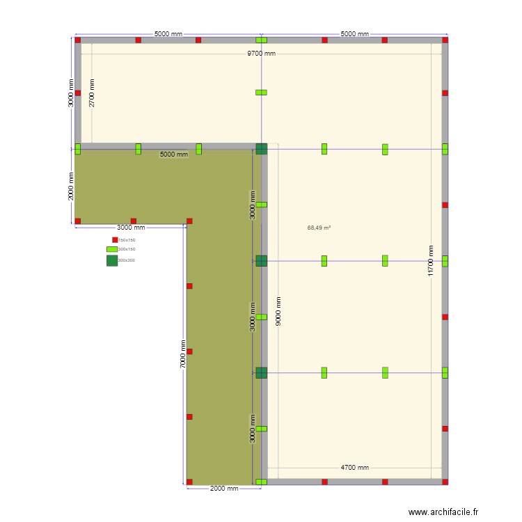 Ж 5 сваи. Plan de 0 pièce et 0 m2