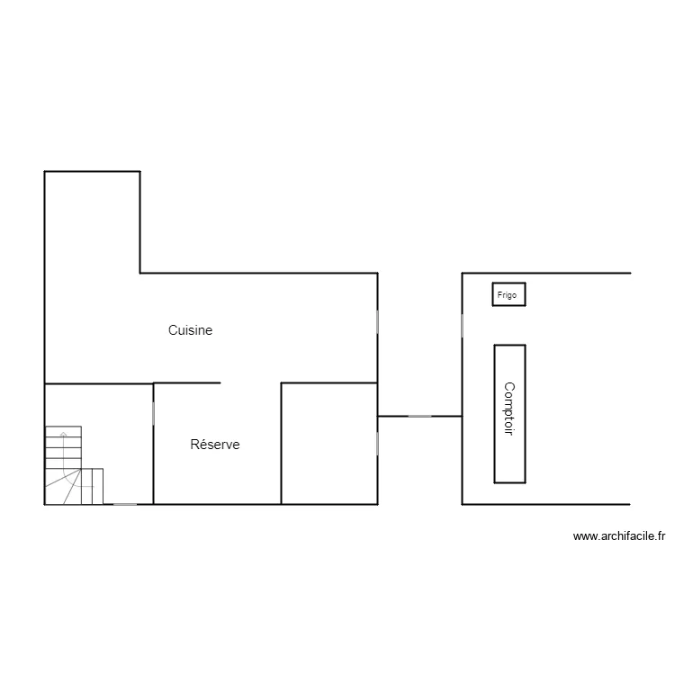 Plan Virus Caf&eacute;. Plan de 5  et 46 m²