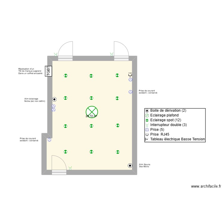 Tourcoing. Plan de 1 pièce et 27 m2