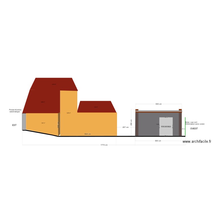 PCMI5 - Plan de Façade et des toitures - Après. Plan de 0 pièce et 0 m2