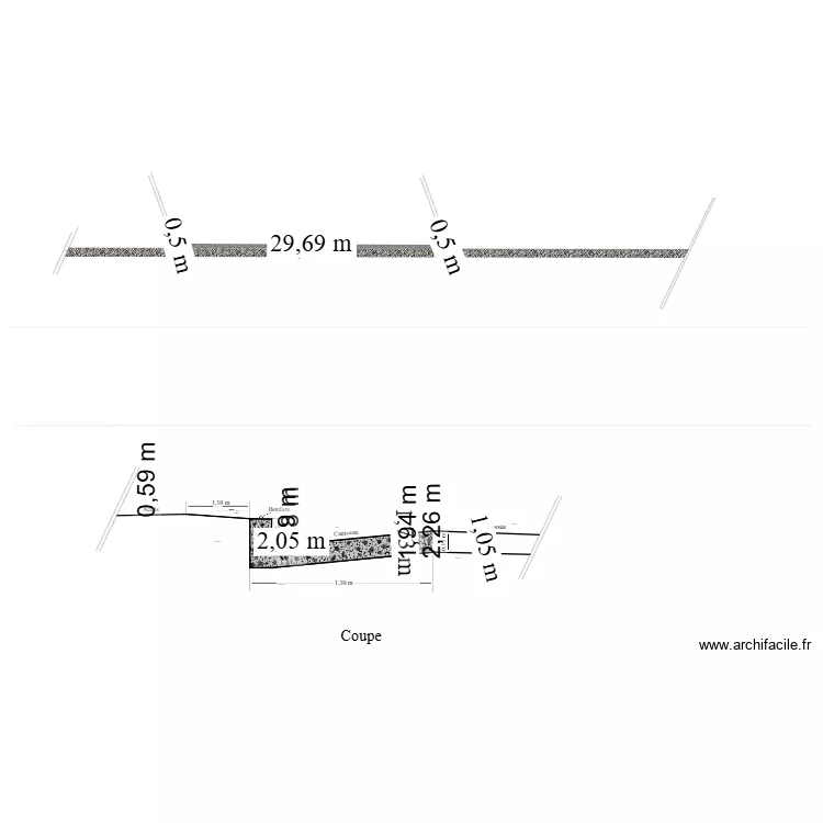 Caniveau L. Plan de 
