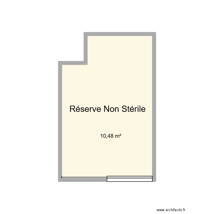 Réserve Non Stérile CHU Helora Mons Kennedy. Plan de 1 pièce et 10 m2