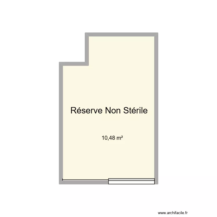 R&eacute;serve Non St&eacute;rile CHU Helora Mons Kennedy. Plan de 1 pièce et 10 m²